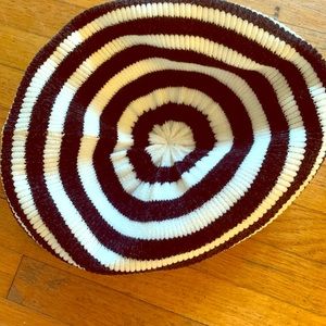 Black/White Striped Beret